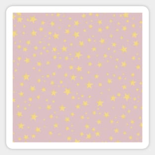 Shining yellow gold stars pink pattern Sticker